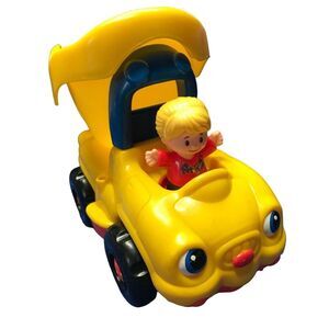 Fisher-price little people yellow dump truck construction vehicle and one figure